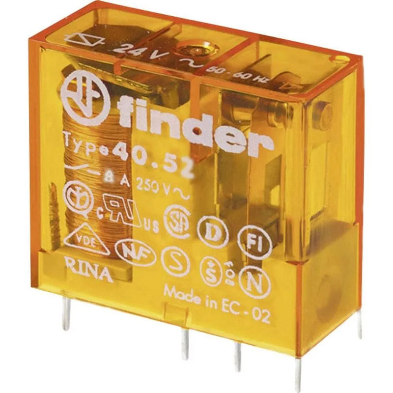 [FIN-405280240000] Relais Circuit Imprimé 2Rt 8A 24V Ac, Agni