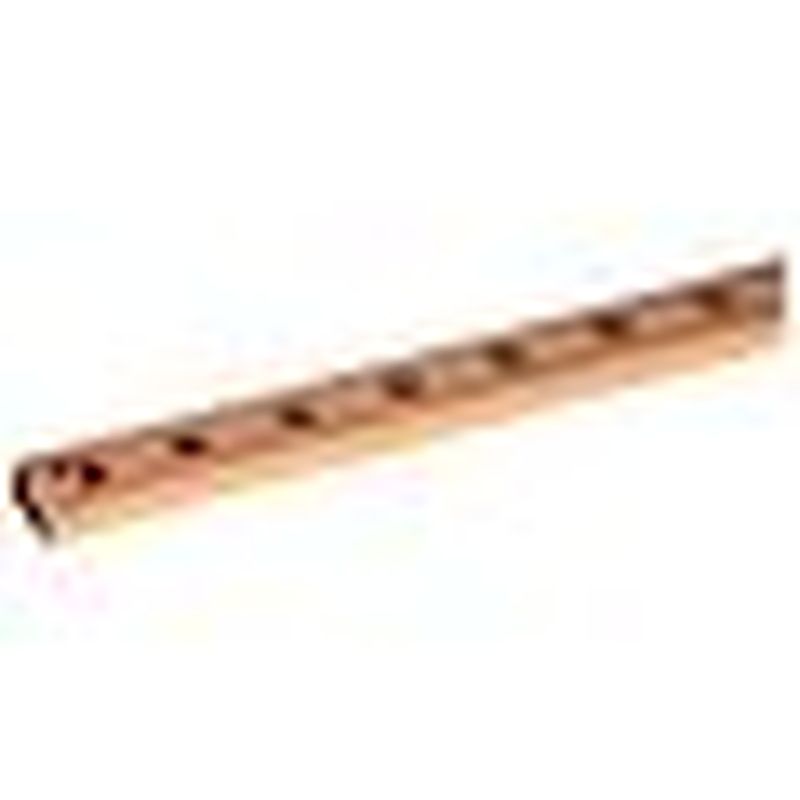 Barre Taraudée Cuivre 1M Section 15X5 M6 A/2 Trous 8,2mm Aux Extremites Entraxe 25Mm