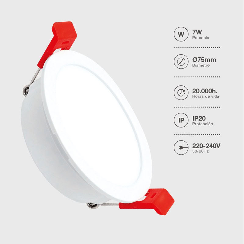 [GC-200400012] Spot LED encastré 7W 3000K-4000K-6000K