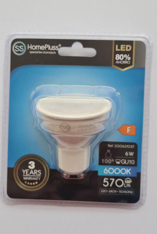 LED GU10 6W 100° 6000K