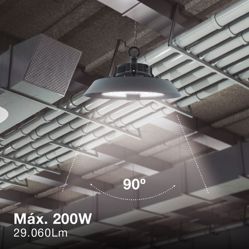[GC-202400014] Suspension industrielle led 200w 90d 6500k 230v