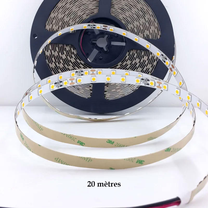 Ruban 24V 14,4W/M 3000K Ip20 126Led/M 1700Lm/M 10mm Irc>93 rlx 20 ml