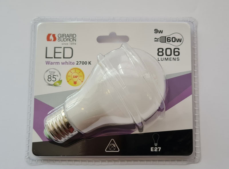 Lampe LED E27 9W 2700K 806 Lm