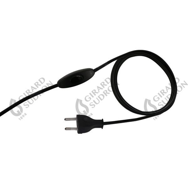 Cordon 2x0.75 l.1.50m noir avec inter 240531