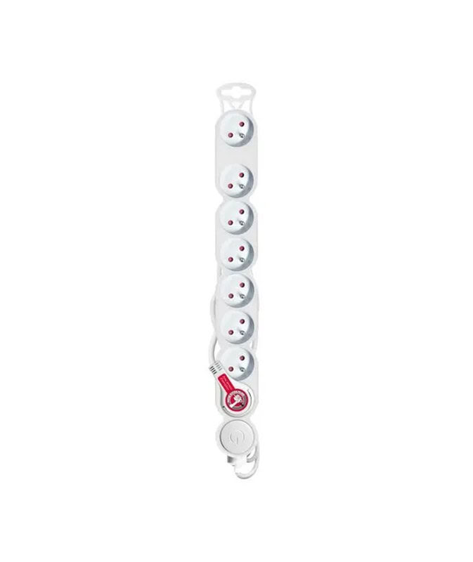 [HBF-189640] Bloc 8 Prises 16A + Inter Blanc Câble H05Vv-F 3G1