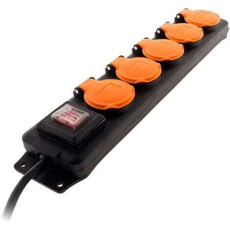 Bloc Étanche Ip44 - 5 Prises 16A + Clapet Ho5Rr-F 3G1Mm 1,5M
