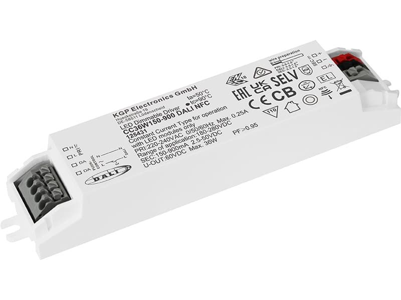 Driver LED 36W 150mA à 900mA NFC DALI