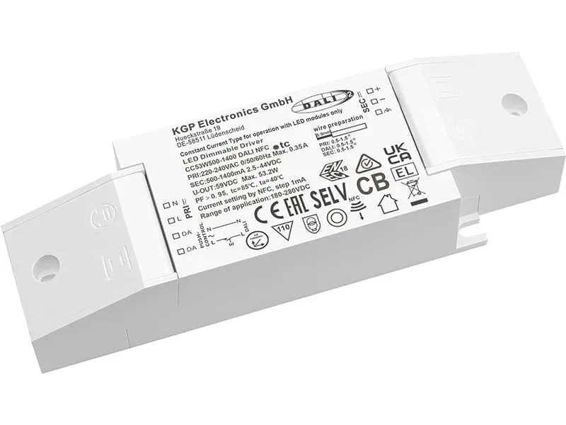 [KGP-CC53W5001400NFC] Driver LED 53 W 500-1400 mA DALI NFC