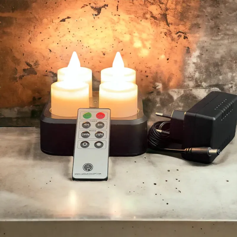 KIT 4 BOUGIES LED RECHARGEABLE