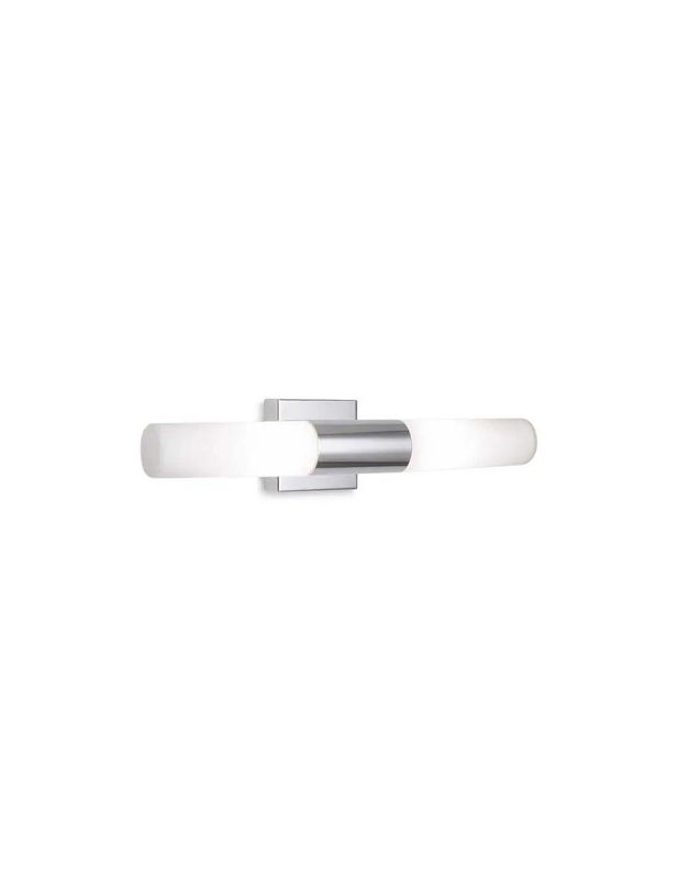 Applique Murale Salle de Bain Chrome + Verre Opal 2xG9
