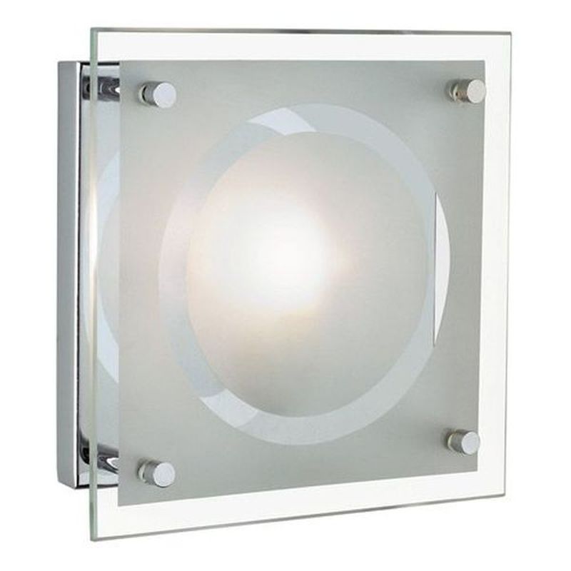 Applique Murale Chrome + Verre Satiné 1xG9 1
