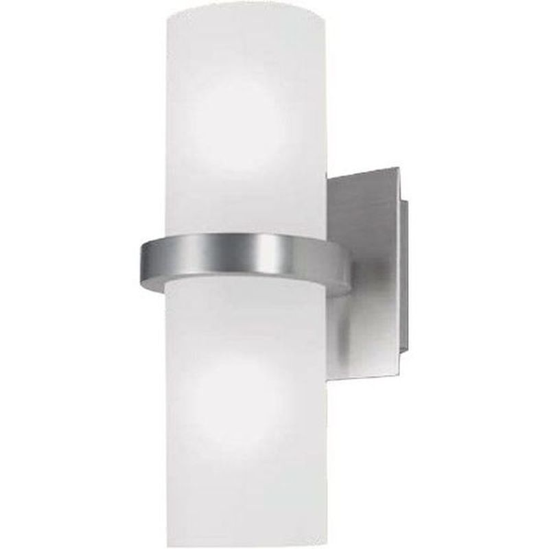 [LD-456AL] Applique Alu + Verre Satiné 2xG9