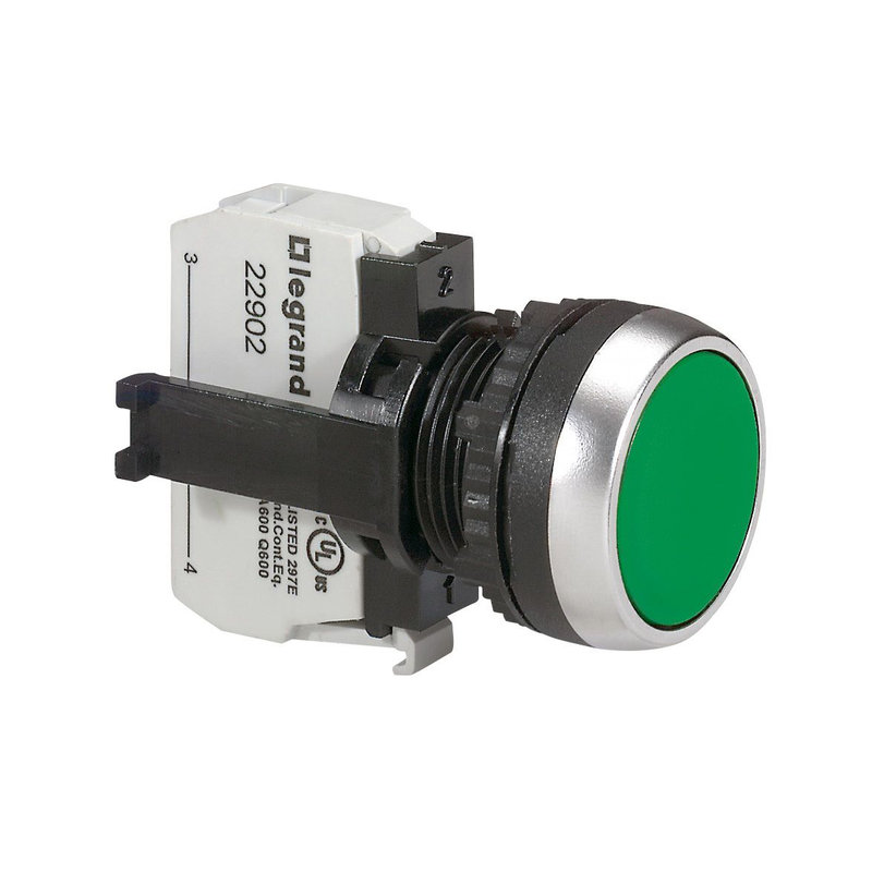 [LEG-023702] Legrand 023702 - Bouton non lumineux à impulsion affleurant IP69 Osmoz complet - vert