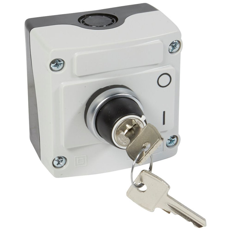 [LEG-024217] Legrand 024217 - Boîte à bouton équipée Osmoz - bouton tournant à clé n°455 2 positions - gris