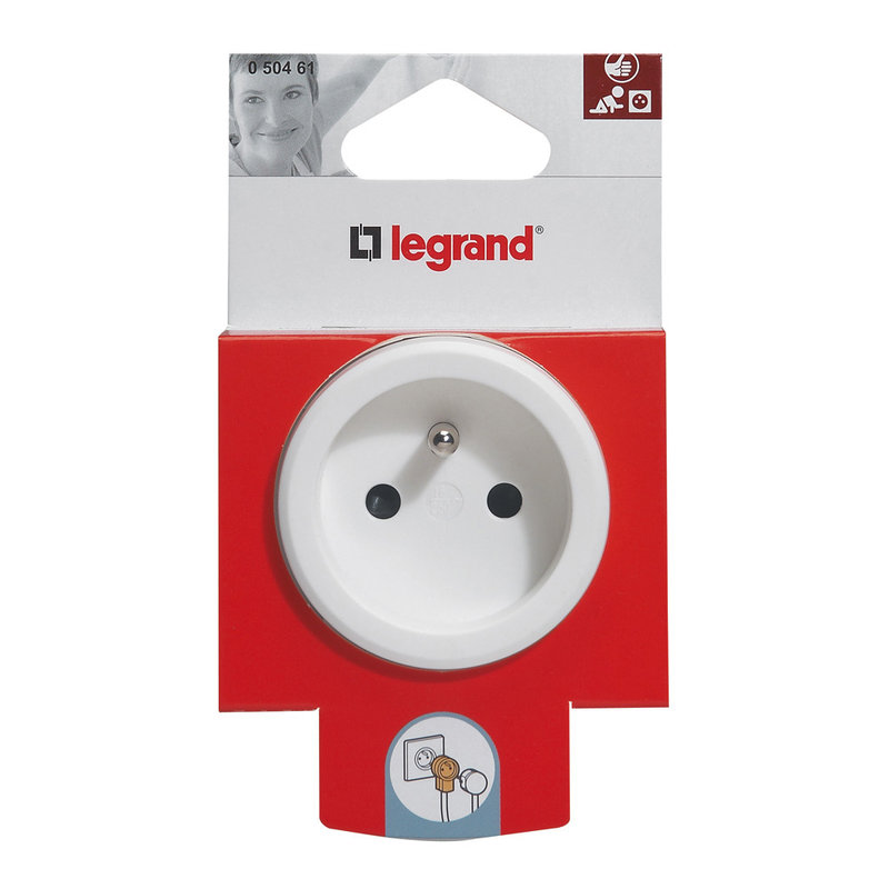 [LEG-050461] Legrand 050461 - Fiche double fonction 2P+T 16A 250V pour 2 appareils sur une même prise