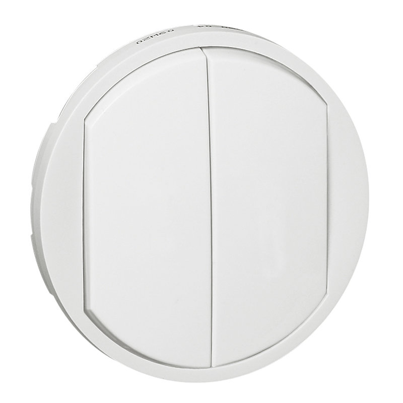 [LEG-068002] Legrand 068002 - Enjoliveur large Céliane double interrupteur, va-et-vient ou poussoir - blanc