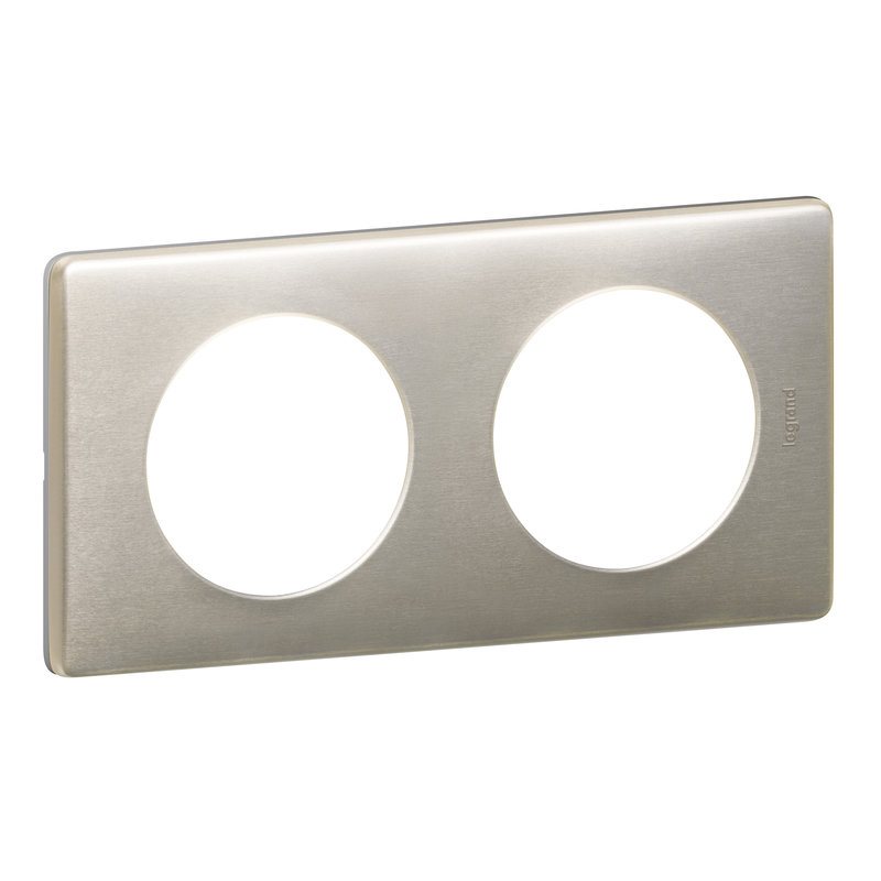 [LEG-068902] Legrand 068902 - Plaque Céliane Métal 2 postes - finition Titane