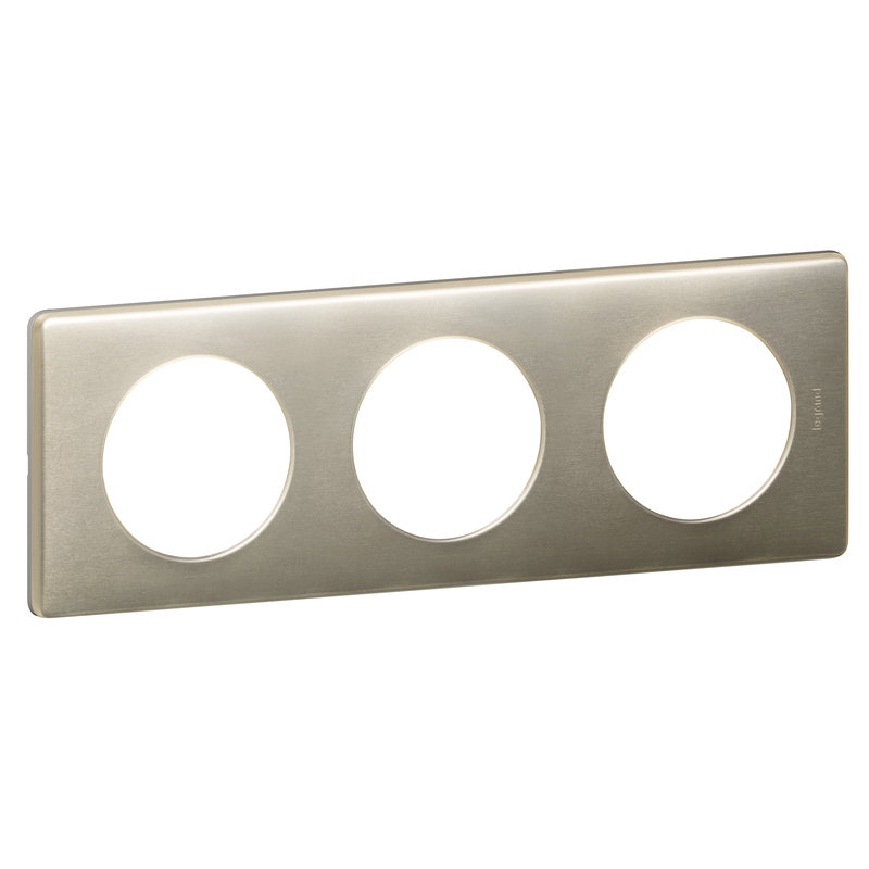 [LEG-068903] Legrand 068903 - Plaque Céliane Métal 3 postes - finition Titane