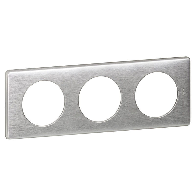 [LEG-068923] Legrand 068923 - Plaque Céliane Métal 3 postes - finition Aluminium