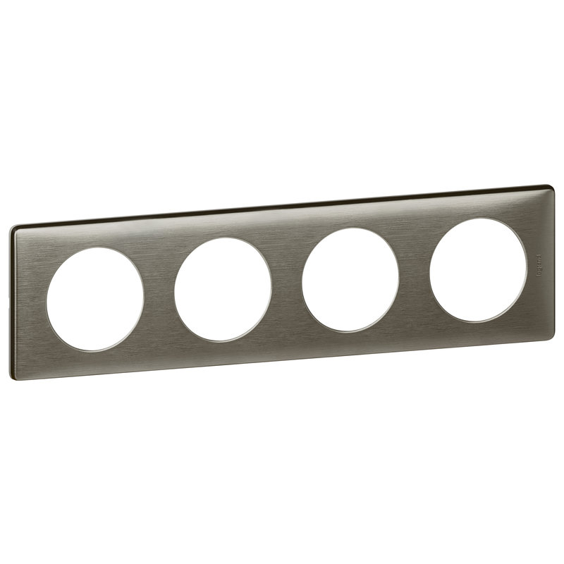 [LEG-068974] Legrand 068974 - Plaque Céliane Métal 4 postes - finition Tungstène
