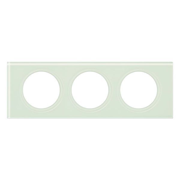 [LEG-069313] Legrand 069313 - Plaque Céliane Matières 3 postes - finition Verre Kaolin