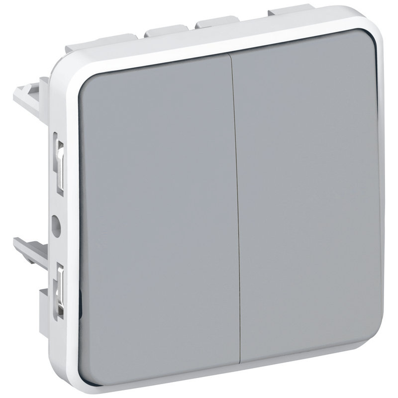 [LEG-069525] Legrand 069525 - Double interrupteur ou va-et-vient étanche Plexo composable IP55 10AX 250V gris
