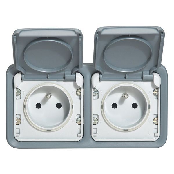 [LEG-069672] Legrand 069672 - Boîtier étanche à embouts 2 postes horizontaux Plexo composable IP55 - gris
