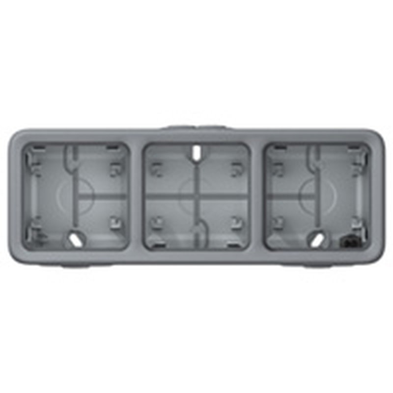 [LEG-069680] Legrand 069680 - Boîtier étanche à embouts 3 postes horizontaux Plexo composable IP55 - gris