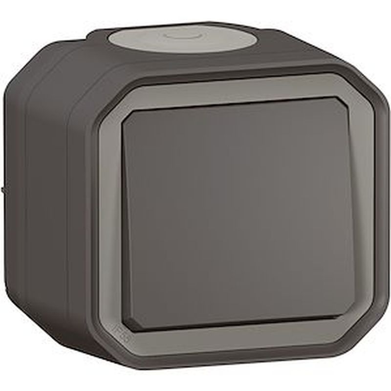 Legrand 069761L - Interrupteur ou va-et-vient 10AX 250V Plexo complet saillie anthracite
