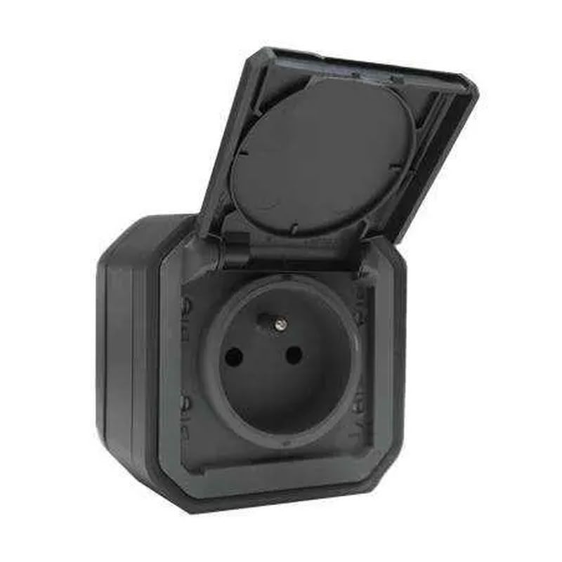 Legrand 069791L - Prise de courant 2P+T Plexo complet saillie anthracite