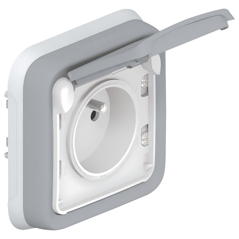 [LEG-069831] Legrand 069831 - Prise de courant étanche 2P+T éclips 16A Plexo complet IP55 encastré - gris