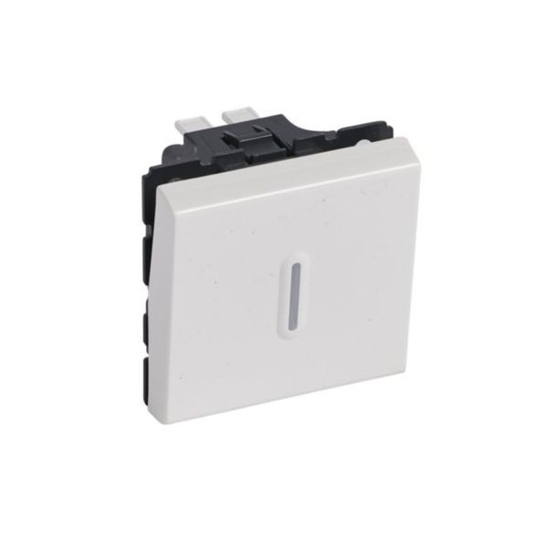 Legrand 077042 - Poussoir inverseur à voyant 6A 250V~ Mosaic 2 modules - blanc