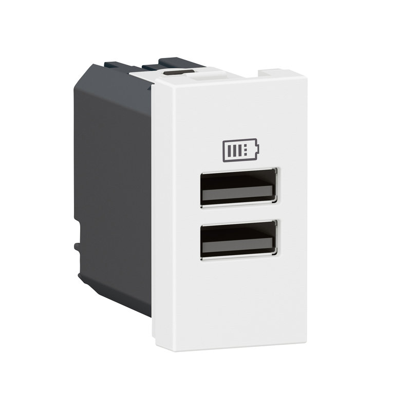 [LEG-077660L] Legrand 077660L - Prises 2 USB Type-A 3A Mosaic - 1 module blanc pour poste de travail