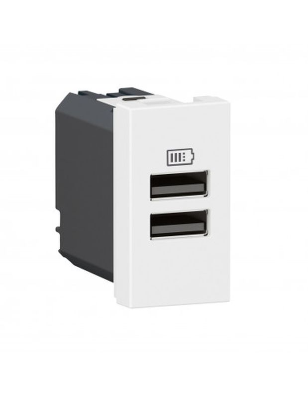 Legrand 077660L - Prises 2 USB Type-A 3A Mosaic - 1 module blanc pour poste de travail