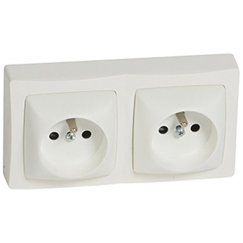 [LEG-086076] Legrand 086076 - Prise de courant 2x2P+T bornes automatiques Appareillage saillie complet - blanc