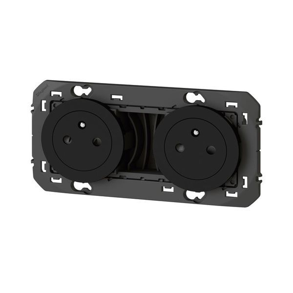 [LEG-095278] Legrand 095278 - Double prise de courant 2P+T Surface dooxie 16A précâblées noir - sachet