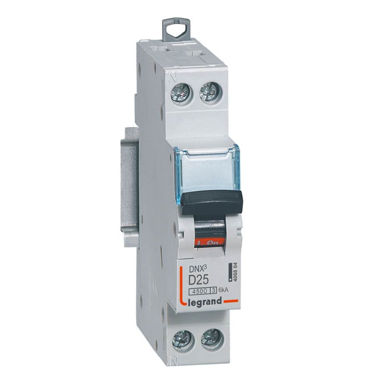 [LEG-406804] Legrand 406804 - Disjoncteur DNX³ 4500 - vis/vis - U+N 230V~ 25A - 4,5kA - courbe D - 1 module