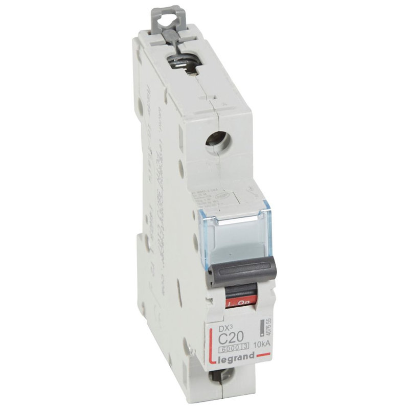 [LEG-407655] Legrand 407655 - Disj. DX³ 6000kA 10kA arrivée haute/départ bas à vis 20A -courbe C -1 module