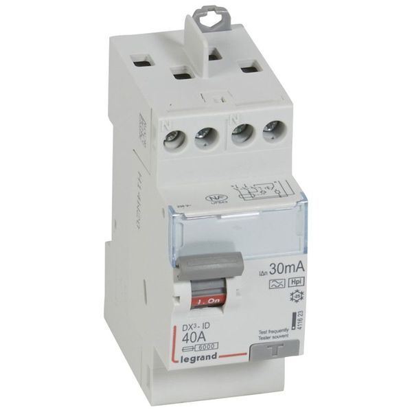 [LEG-411623] Legrand 411623 - Interrupteur différentiel DX³-ID haut/haut vis - 2P 230V~ 40A typeF 30mA - 2 mod