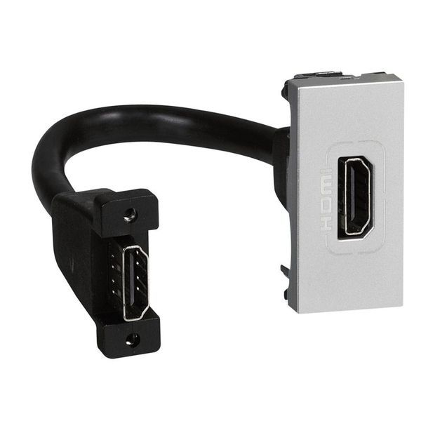 Prise Hdmi Pre-Connectorisee 1 Module Aluminium Mosaic legrand 079378