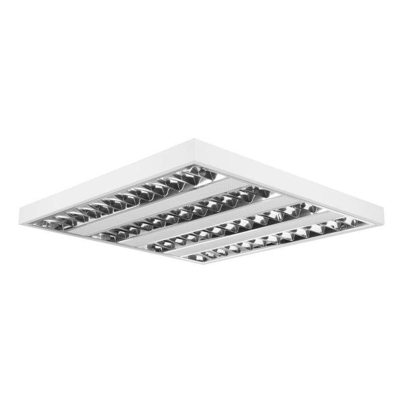 [LU-1564] Appareil fluorescent saillie 4x24W T5 blanc grille aluminium électronique 230V