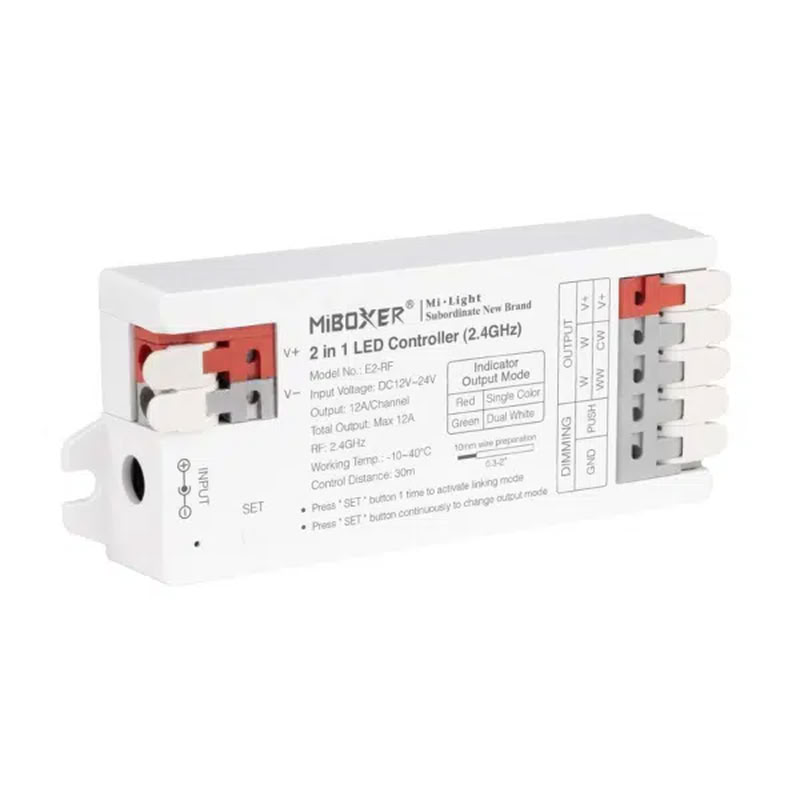 [RUB-AC-12/24-E2RF] Controleur Led 2 En 1 Rgb Rgbw 2,4Ghz
