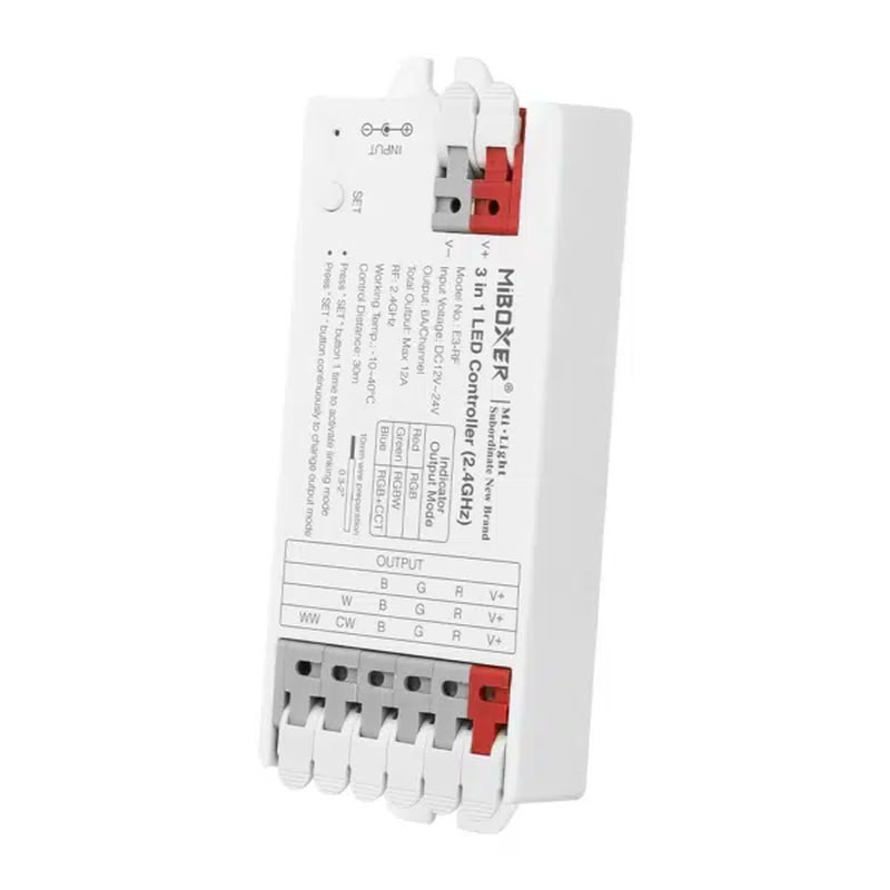 [RUB-AC-12/24-E3RF] Controleur Led 3 En 1 Rgb Rgbw 2,4Ghz