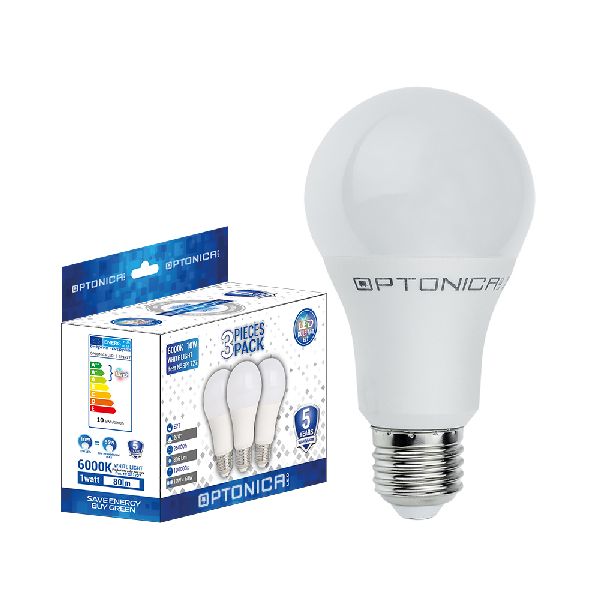 Ampoule Led A60 E27 10W 806Lm Ra>80 Ac175-265V 2700K- Lot de 3 1729