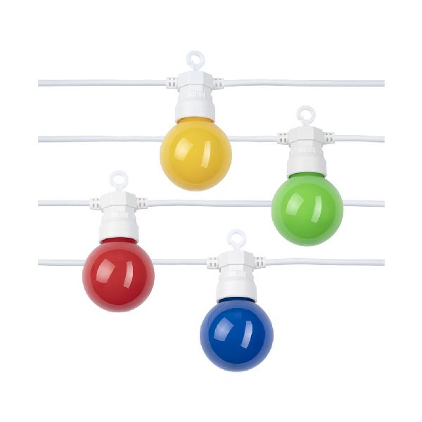 Guirlande Exterieure Blanche Ampoules Colorees 20Pcs/G45 Ip65 13M 5095