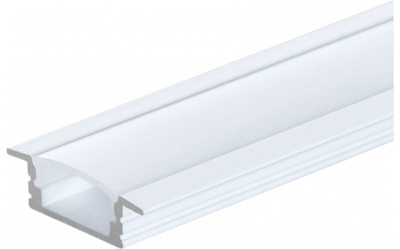 Profilé En Aluminium Pour Ruban Led Corps Blanc/Couvercle Blanc L=2M 5106