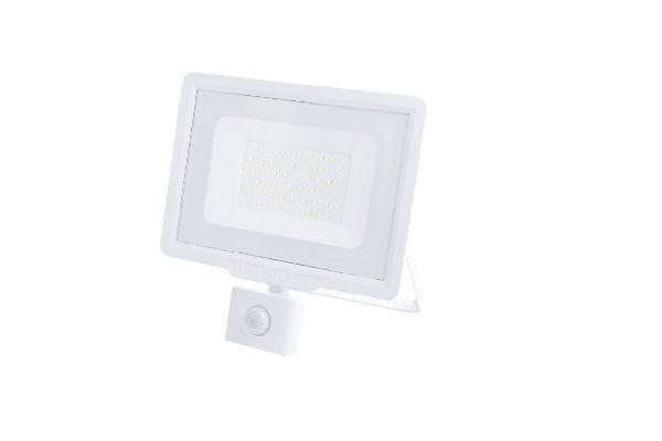 Projecteur Led Smd Blanc 50W 4000Lm Ac220-265V 120° Ip65 4500K - Avec Detecteur 5940