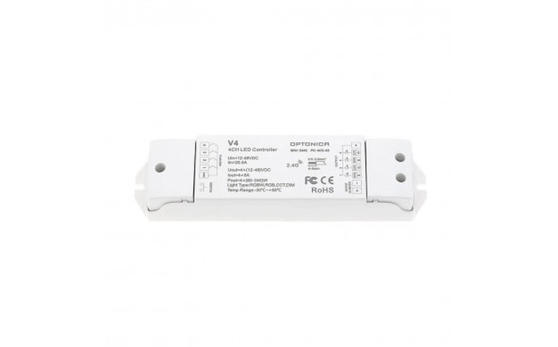 [RUB-AC-12/24-OPT6342] Controleur Led Rgb/Rgbw 4Ch 4 x 5A V4 Tension Constante 6342