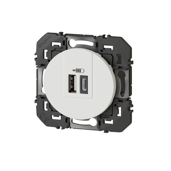 Double Chargeur Usb 1 Type-A + 1 Type-C Dooxie 3A Finition B legrand 600349