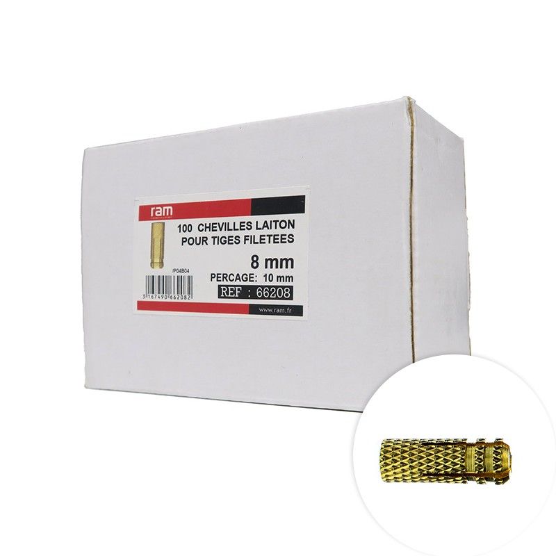 Boite 100 Douilles Laiton 8 Mm
